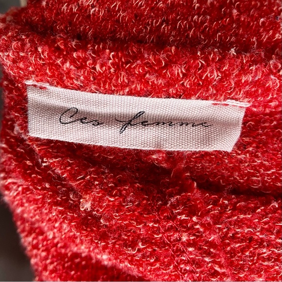 Ces Femme Red Balloon Sleeve Sweater - Picture 2 of 7